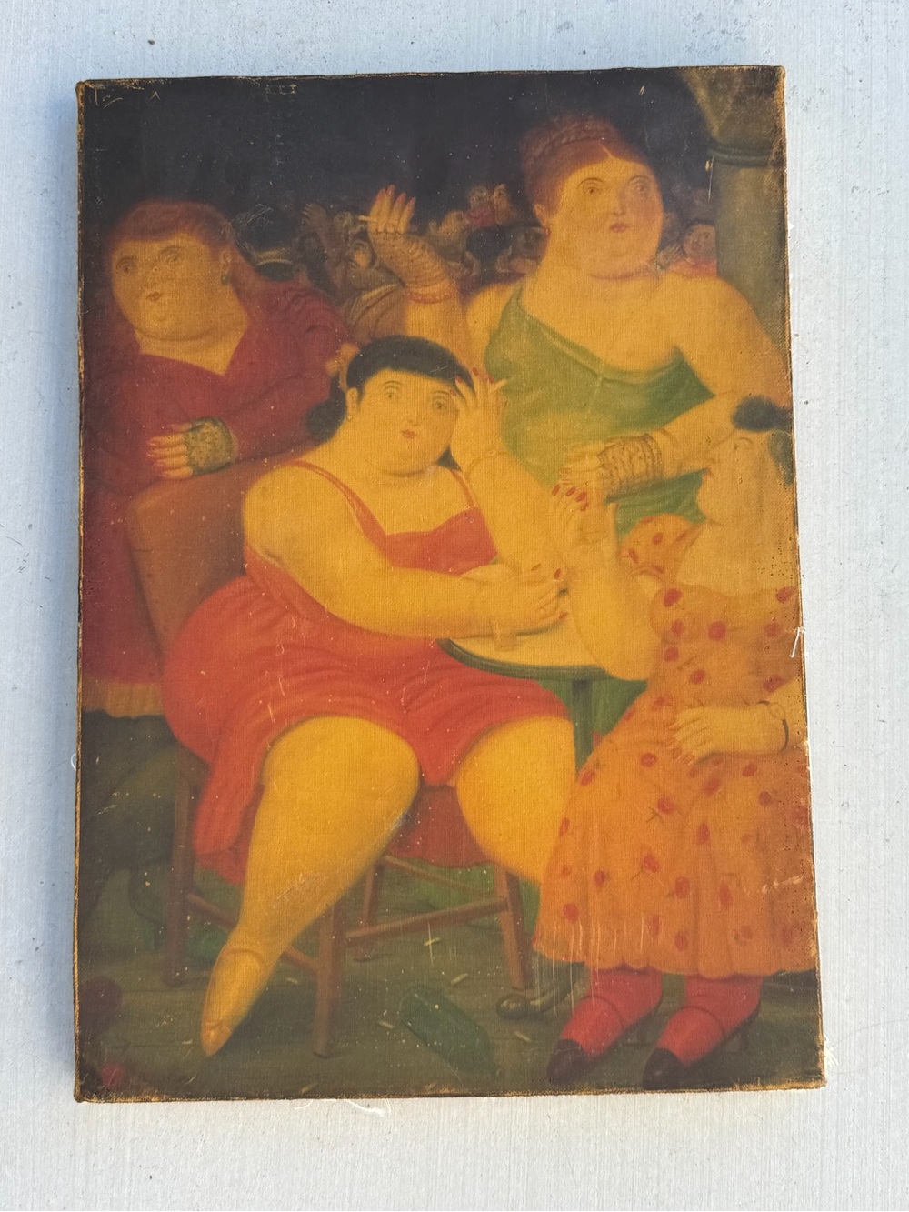 Vintage Fernando Botero Four Women Stretched Canvas Print
